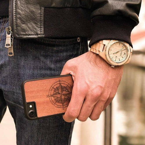Axion unique wooden compass phone case